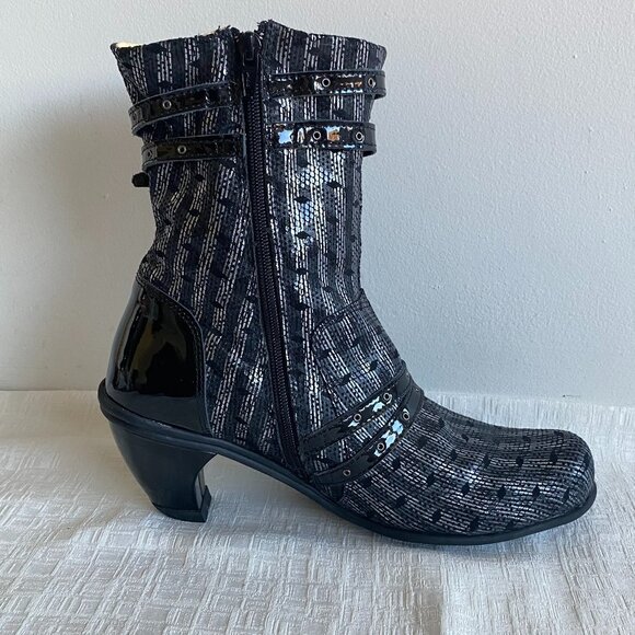 Eject Portugal Steampunk Metallic Buckle Ankle Boots 8.5 - Picture 8 of 15